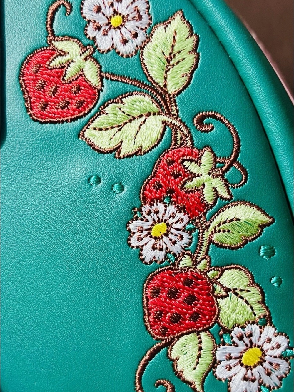 Loungefly Strawberry Shortcake Custard Strawberry Embroidered Backpack - Picture 2 of 6